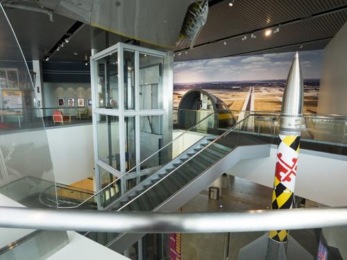View of art gallery full of historical information about BWI Marshall Airport 