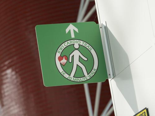 Cardio Trail sign in BWI Marshall Airport