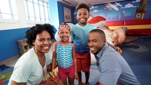 Family enjoying the D/E Children's Play Area.